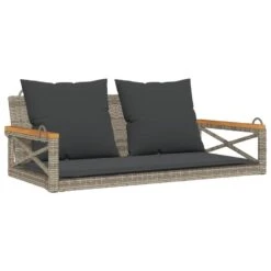 VidaXL - Schommelbank - Grijs - Poly Rattan - 62 X 109 X 40 Cm