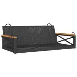VidaXL - Schommelbank - Zwart - Poly Rattan - 62 X 109 X 40 Cm