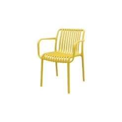 Stripe Stapelbare Tuinstoel - Mosterdgeel