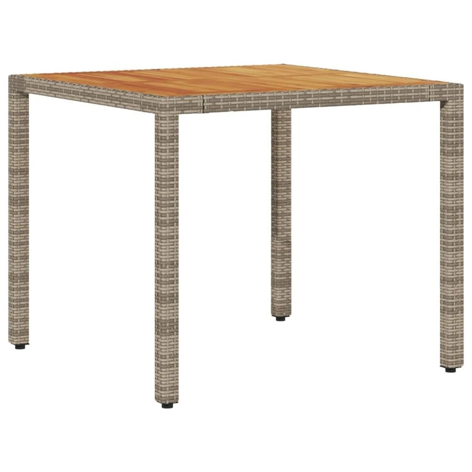 VidaXL - Tuintafel - Grijs - Poly Rattan - 90 X 90 X 75 Cm 1 VidaXL - Tuintafel - Grijs - Poly Rattan - 90 X 90 X 75 Cm