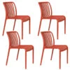 Housecraft Living Mante Tuinstoelen Kunststof Terra/ Rood - Set Van 4