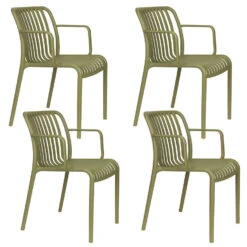 Housecraft Living Mante Tuinstoelen Groen - Set Van 4