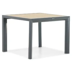 Dining Tuintafel Vierkant 100 X 100 Cm Aluminium Grijs Borello