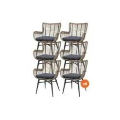 VDG Set Van 6 - Jasmine Dining Tuinstoel - Naturel
