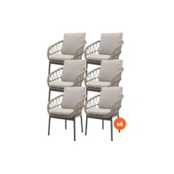 VDG Set Van 6 - Julia Dining Tuinstoel - Antraciet