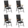 VidaXL - Tuinstoelen - Zwart - Poly Rattan - 4 Stuks