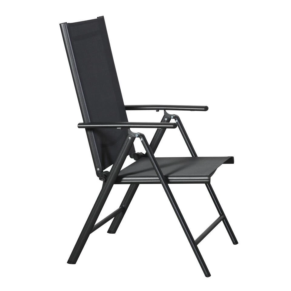 Hioshop Kelly 1 X Tuinstoel- Verstelbare Rug- 7 Posities- Zwart/grijs 1 Hioshop Kelly 1 X Tuinstoel- Verstelbare Rug- 7 Posities- Zwart/grijs