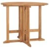 VidaXL - Tuintafel Inklapbaar - Bruin - Massief Teakhout - Ø 90x75 Cm