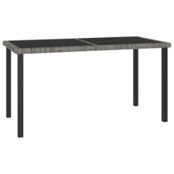 VidaXL - Tuintafel - Grijs - Poly Rattan - 140 X 70 X 73 Cm