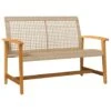 VidaXL - Tuinbank - Beige - Poly Rattan En Acaciahout Beige - 112 Cm