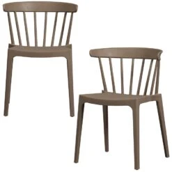 WOOOD Bliss Tuinstoelen - Plant Fiber - Bruin Melange - Set Van 2