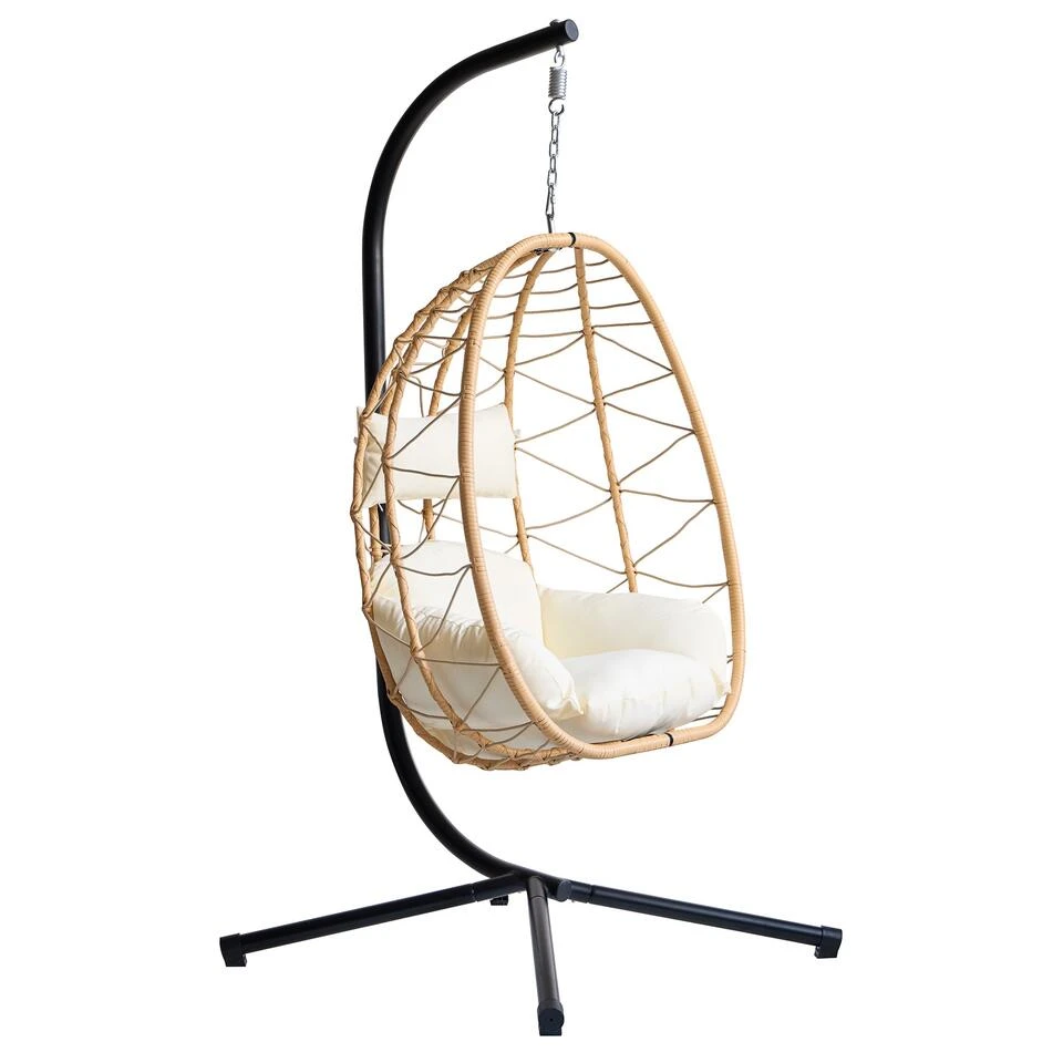 Hangstoel Van Bruin Rotan En Metaal 1 Hangstoel Van Bruin Rotan En Metaal