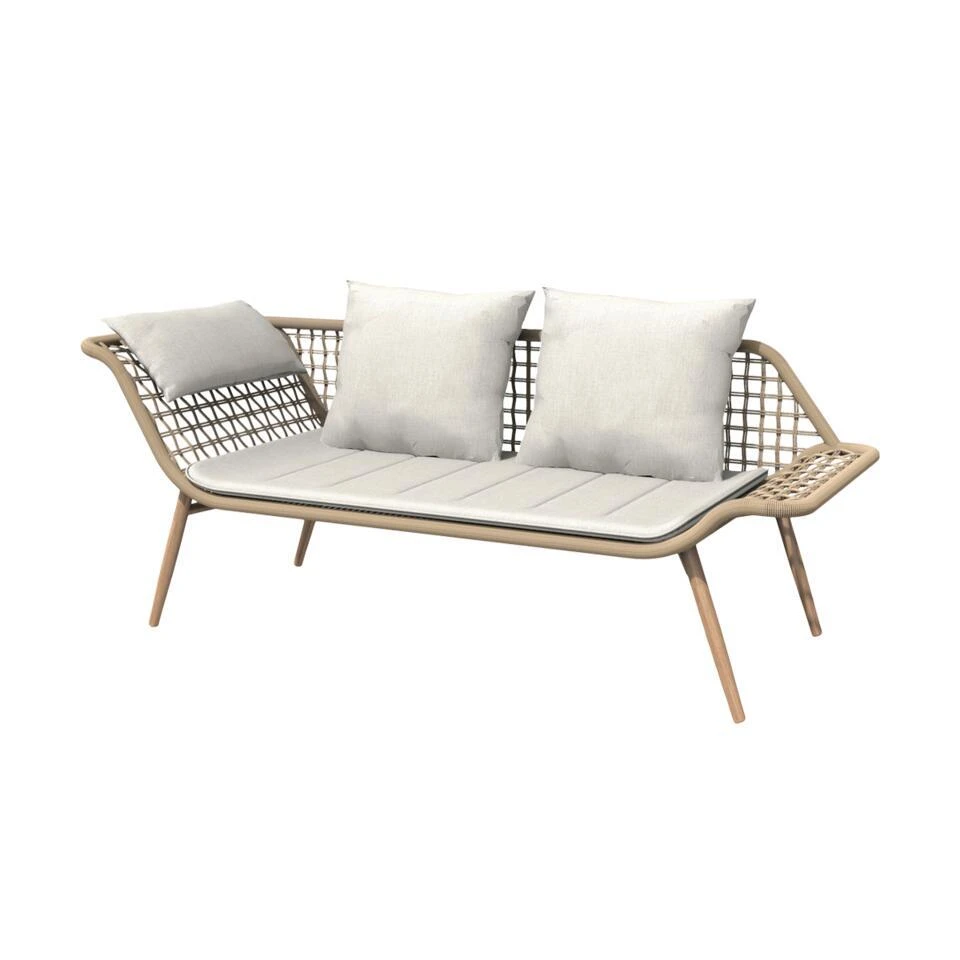 Lisomme Eliana Rotan Tuinbank Naturel - Met Zitkussens 1 Lisomme Eliana Rotan Tuinbank Naturel - Met Zitkussens
