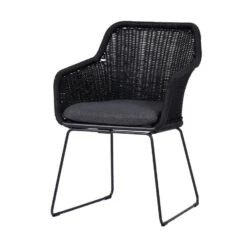 Lisomme Loki Rotan Tuinstoel Zwart - Met Zitkussen