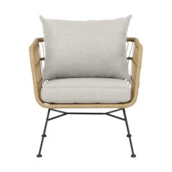 Lisomme Dax Rotan Tuinstoel Naturel Met Kussens Beige