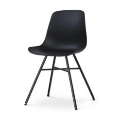 Nolon Noa-Pip Kunststof Tuinstoel Zwart - Zwart Onderstel