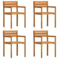 VidaXL - Tuinstoelen - Bruin - Massief Acaciahout - 4 Stuks - 50x53x80 Cm