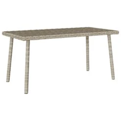 VidaXL - Tuin Salontafel - Grijs - Poly Rattan - 80 X 40 X 37 Cm