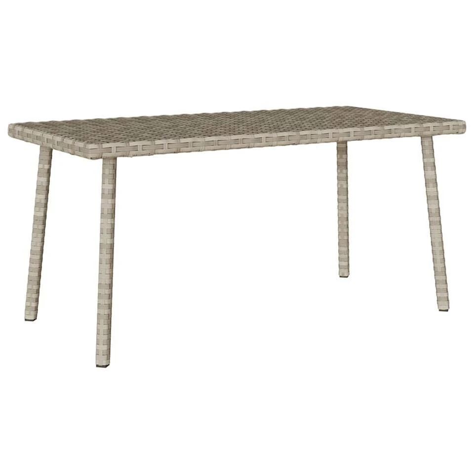 VidaXL - Tuin Salontafel - Grijs - Poly Rattan - 80 X 40 X 37 Cm 1 VidaXL - Tuin Salontafel - Grijs - Poly Rattan - 80 X 40 X 37 Cm