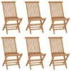 VidaXL - Tuinstoelen - Inklapbaar - Bruin - Massief Teakhout - 6 Stuks