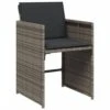 VidaXL - Tuinstoelen - Kussens - Grijs - Poly Rattan - 4 Stuks