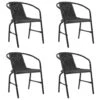 VidaXL - Tuinstoelen - 110 Kg - Zwart - Rattan En Staal - 4 Stuks