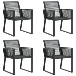 VidaXL - Tuinstoelen - Zwart - Poly Rattan - 4 Stuks - 53x59x79 Cm