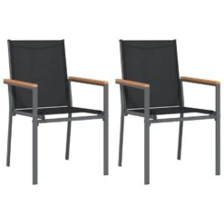 VidaXL - Tuinstoel - Zwart - Staal - 2 Stuks