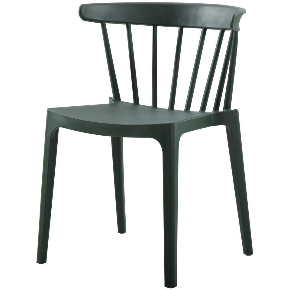 WOOOD Bliss Tuinstoel Met Spijlen Kunststof Army Groen - Set Van 2 1 WOOOD Bliss Tuinstoel Met Spijlen Kunststof Army Groen - Set Van 2