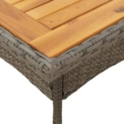 VidaXL - Tuintafel Met Acaciahouten Blad - Grijs - Poly Rattan - 80 X 80 X 75 Cm -Beliani Winkel 10952b2b6ab64ef98892f0b34f50e9ad