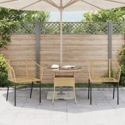 VidaXL - Terrasstoel - Bruin - Poly Rattan En Staal - 2 Stuks -Beliani Winkel 10b1eaaede9d411d808b93a6d386992a