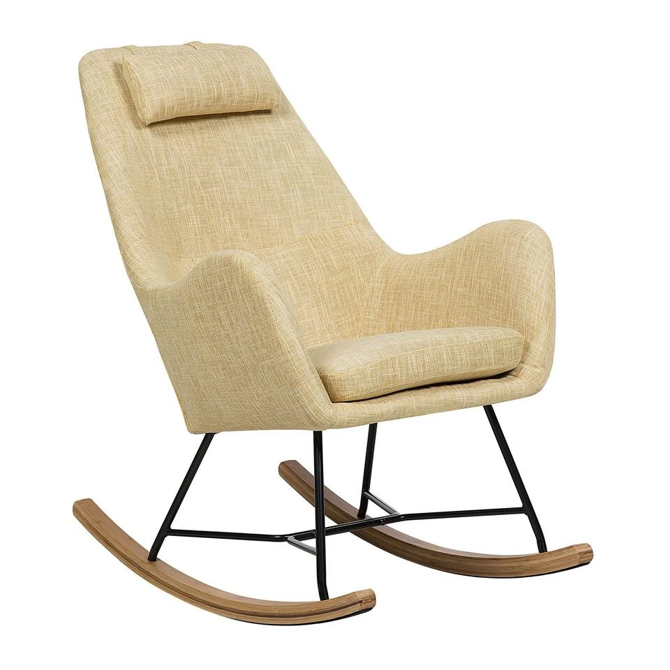 Beliani Schommelstoel ARRIE - Geel Polyester 1 Beliani Schommelstoel ARRIE - Geel Polyester