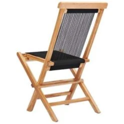 VidaXL Tuinstoelen Inklapbaar 2 St Massief Teakhout En Touw -Beliani Winkel 1274961407 0103