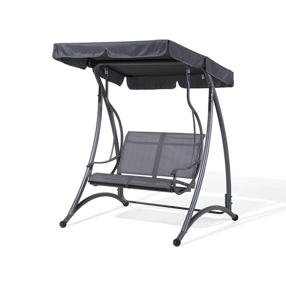 Beliani Schommelbank TESERO - Grijs Staal 1 Beliani Schommelbank TESERO - Grijs Staal