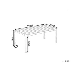 Beliani Tuintafel VERNIO - Lichte Houtkleur Kunsthout, Aluminium -Beliani Winkel 13563e47b7b04b529099239fc05d0b49 1