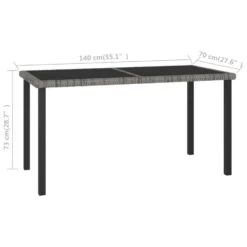 VidaXL - Tuintafel - Grijs - Poly Rattan - 140 X 70 X 73 Cm -Beliani Winkel 1429d9ac05f94e969de1dc826d6ca4b9