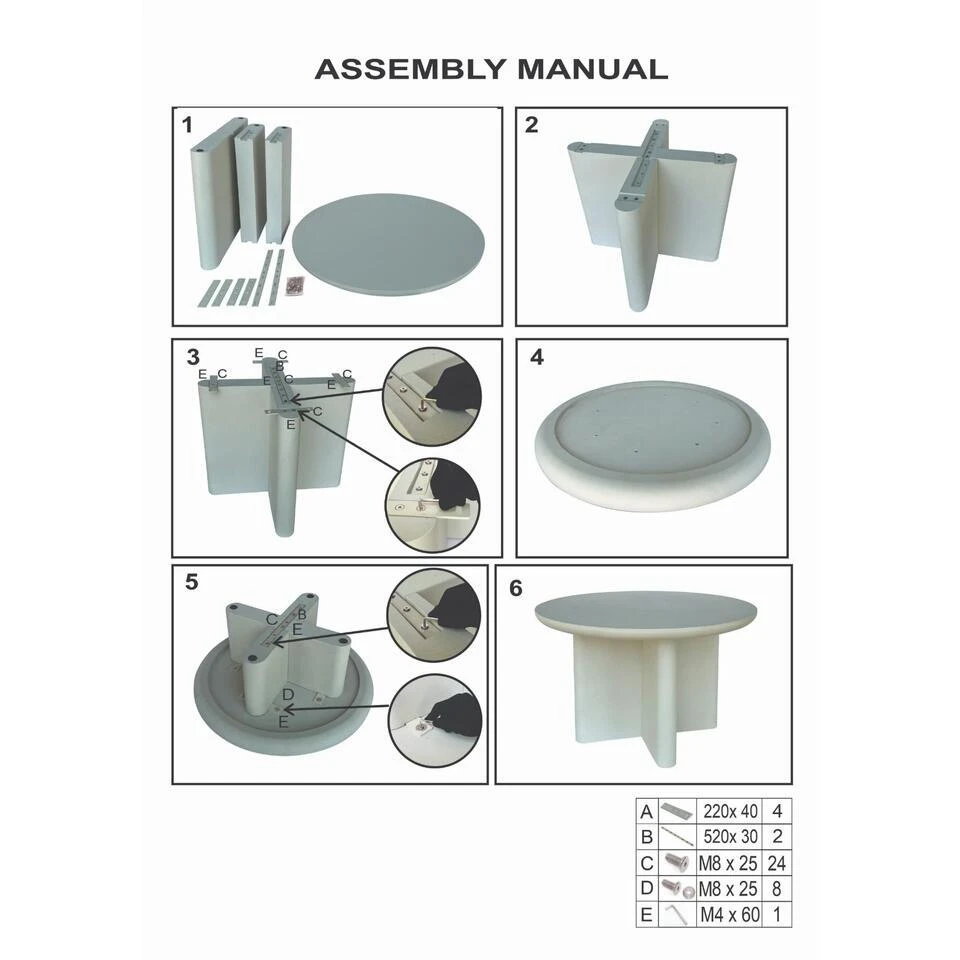 Tuintafel Rond 120cm - Wit Betonlook - Acryl Coating - Miso 5 Tuintafel Rond 120cm - Wit Betonlook - Acryl Coating - Miso - Afbeelding 5