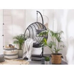 Beliani Hangstoel ASPIO - Zwart Pe Rotan -Beliani Winkel 1498029831 0102