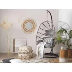 Beliani Hangstoel CASOLI - Grijs Pe Rotan -Beliani Winkel 1640452479 0101