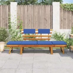VidaXL - Tuinbank - Blauw - Acaciahout - 190 Cm - 2-in-1 - Met Kussen 12 VidaXL - Tuinbank - Blauw - Acaciahout - 190 Cm - 2-in-1 - Met Kussen -Beliani Winkel 166c41c68e8f4da59d847359b8d73717