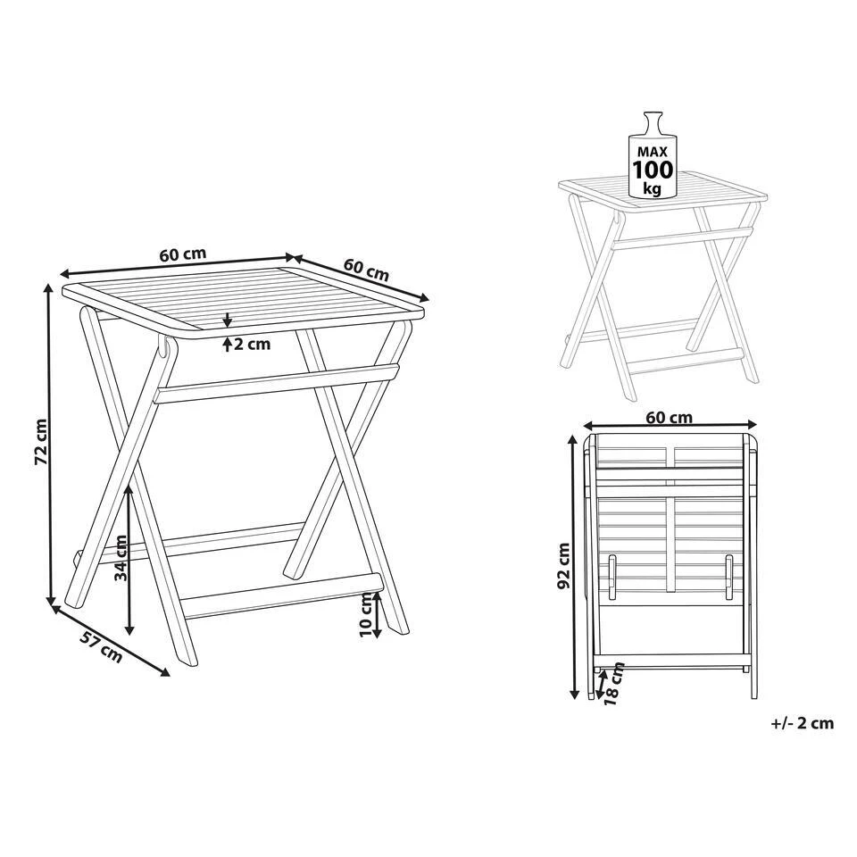 PARAGGI - Tuintafel - Bruin - Acaciahout 3 PARAGGI - Tuintafel - Bruin - Acaciahout - Afbeelding 3