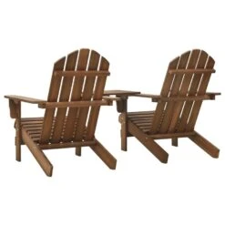 VidaXL Tuinstoelen Adirondack Met Tafeltje Massief Vurenhout Bruin -Beliani Winkel 16e5af812cf54616b453b4fb0a9a7174