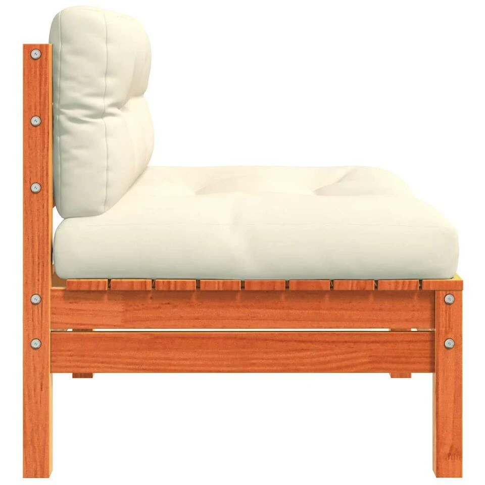 VidaXL - Tuinbank Zonder Armleuning - Bruin - Hout - 2 Stuks - Met Kussens 8 VidaXL - Tuinbank Zonder Armleuning - Bruin - Hout - 2 Stuks - Met Kussens - Afbeelding 8