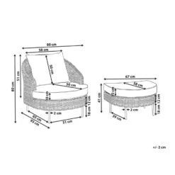 ARCILLE - Tuinstoel - Natuurlijk - PE Rotan -Beliani Winkel 17bdd44d11804d4b93444db85527ef13