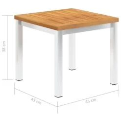 VidaXL Tuinbijzettafel 45x45x38 Cm Massief Acaciahout Roestvrij Staal -Beliani Winkel 17c315b526f64d07aad8eaafebdf5949