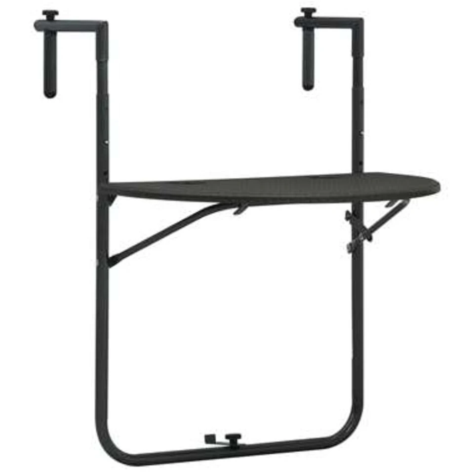VidaXL Balkontafel Hangend 60x64x83,5 Cm Rattan-look Kunststof Bruin 1 VidaXL Balkontafel Hangend 60x64x83,5 Cm Rattan-look Kunststof Bruin