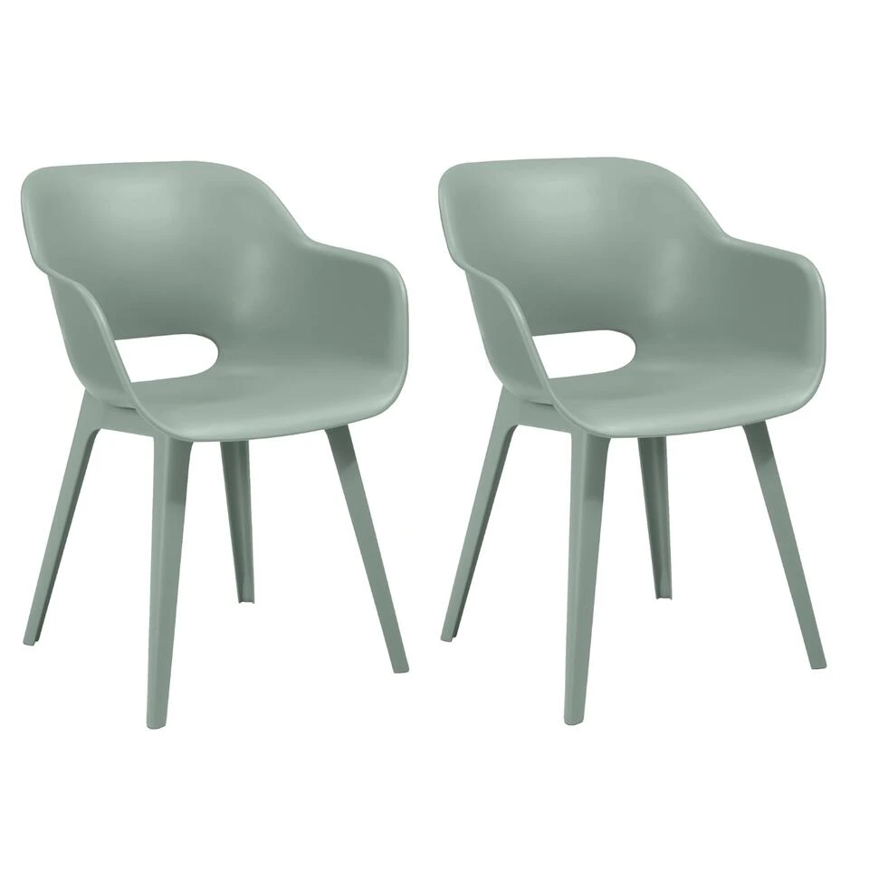 Keter Akola Tuinstoelen - 2 Stuks -56.5x55x80cm - Vintage Green 1 Keter Akola Tuinstoelen - 2 Stuks -56.5x55x80cm - Vintage Green