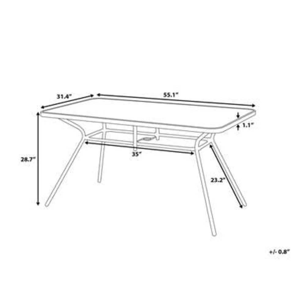 Beliani Tuintafel LIVO - Zwart Staal 4 Beliani Tuintafel LIVO - Zwart Staal - Afbeelding 4