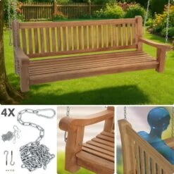 CLP Schommelbank Joyce 180 Cm - Teak -Beliani Winkel 1a1b2b603edc4b4b8e03121cc85ba257