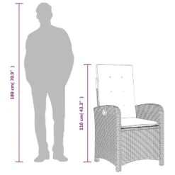 VidaXL - Tuinstoelen Verstelbaar - Grijs - Poly Rattan - 2 Stuks - Met Kussens -Beliani Winkel 1b325d3266d1429b91695559d1dbb868 1